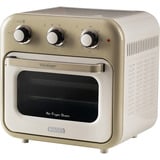 Ariete Heißluftfritteuse und Mini-Ofen 3in1 Vintage Beige weiß/beige, 1.350 Watt, Garraum 16 Liter, mit Sichtfenster