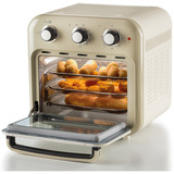 Ariete Heißluftfritteuse und Mini-Ofen 3in1 Vintage Beige weiß/beige, 1.350 Watt, Garraum 16 Liter, mit Sichtfenster