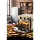 Ariete Heißluftfritteuse und Mini-Ofen 3in1 Vintage Beige weiß/beige, 1.350 Watt, Garraum 16 Liter, mit Sichtfenster