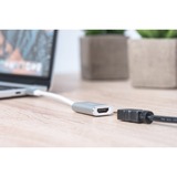 Digitus USB Adapter, USB-C Stecker > HDMI 4K Buchse weiß/silber, 20cm