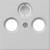 Gira Abdeckung für Koaxial-Antennensteckdose, matt lackiert, drittes Loch ausbrechbar grau, Retail