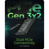 ICY BOX IB-2817M-C32 , Laufwerksgehäuse schwarz, 2 Bay Gehäuse für M.2 NVMe via USB 3.2 Gen 2x2 Type-C