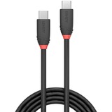 Lindy USB 3.2 Gen 2x2 Kabel Black Line, USB-C Stecker > USB-C Stecker schwarz, 1 Meter, Laden mit bis zu 60 Watt