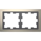 Merten Rahmen für zwei Einheiten, Metall, glänzend, mit Klemm- und Schraubbefestigung, IP20 nickel, Retail