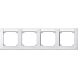 Merten Rahmen vierfach mit Beschriftungsträger weiß, Retail