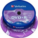 Verbatim DVD+R 4,7 GB, DVD-Rohlinge 16fach, 25 Stück