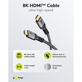 goobay Plus Ultra High-Speed HDMI-Kabel, 8K @ 60Hz grau, 5 Meter