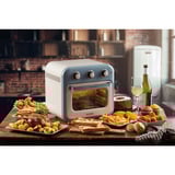 Ariete Heißluftfritteuse und Mini-Ofen 3in1 Vintage Blue weiß/hellblau, 1.350 Watt, Garraum 16 Liter, mit Sichtfenster