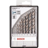 Bosch RobustLine HSS-Spiralbohrer-Satz, 135°, 10-teilig in Kassette