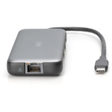 Digitus 8 Port USB-C Docking Station, Dockingstation grau/schwarz