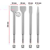 EINHELL SDS-plus Meißel-Satz 250mm, 4-teilig 