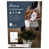 MediaRange Universal-Etiketten, haftend, 105 x 99 mm, weiß, 300 Etiketten 