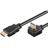goobay High Speed HDMI Kabel mit Ethernet schwarz, 2 Meter (abgewinkelt)