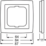 Busch-Jaeger Rahmen einfach, Abdeckrahmen, lackierte Oberfläche, Kunststoff, matt, 81 x 81 x 6 mm schwarz (matt), Retail