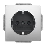 Busch-Jaeger Steckdoseneinsatz Typ 20 EUCKS-866, Steckdose CEE 7/3 mit Erdungsclips, 16 Ampere, 250 Volt edelstahl, Retail