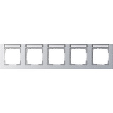 Gira Abdeckrahmen 5-fach waagerecht bruchsicher, Abdeckung aluminium, Retail