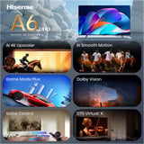 Hisense 58A6S, LED-Fernseher 146 cm (58 Zoll), schwarz/dunkelgrau, UltraHD/4K, Triple Tuner