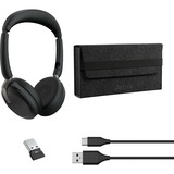 Jabra Evolve2 65 Flex Duo, Headset schwarz, Stereo, UC, USB-A, Link380a