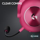 Logitech Gaming PRO X 2 LIGHTSPEED, Gaming-Headset magenta, USB, 3.5 mm, Bluetooth