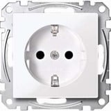 Merten Schutzkontakt-Steckdose mit Steckklemme, erhöhtem Berührungsschutz, Unterputz, 16 Ampere weiß (glänzend), Retail