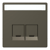 Merten Zentralplatte 2fach mit Schriftfeld und integrierten Verschlussschiebern bronze, Retail