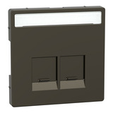 Merten Zentralplatte 2fach mit Schriftfeld und integrierten Verschlussschiebern bronze, Retail