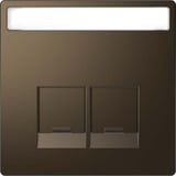 Merten Zentralplatte 2fach mit Schriftfeld und integrierten Verschlussschiebern bronze, Retail