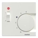 Merten Zentralplatte besonders flach für Raumtemperaturregler-Einsatz mit Schalter 534819 weiß (glänzend), Retail