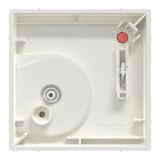 Merten Zentralplatte besonders flach für Raumtemperaturregler-Einsatz mit Schalter 534819 weiß (glänzend), Retail