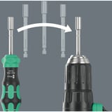 Wera Kraftform Kompakt 28 RA 1, Bit-Satz schwarz/grün, 6-teilig, 1/4", mit Ratschenfunktion und Edelstahl-Bithalter