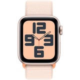 Apple Watch SE (2023), Smartwatch silber/hellbeige, 40 mm, Sport Loop, Aluminium