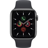 Apple Watch SE, Smartwatch grau/schwarz, 44mm, Sportarmband, Aluminium-Gehäuse