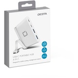 DICOTA USB-C Portable Hub 4-in-1, USB-Hub weiß