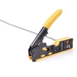 Digitus Multimodulares Crimpwerkzeug, Pass through, Crimpzange gelb, Inkl. Kabelschneider und Abisolierer, Metallausführung