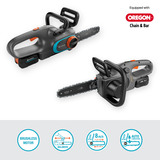 GARDENA Akku-Kettensäge PowerSaw 250/18V P4A Ready-To-Use Set grau/türkis, Li-Ion Akku 2,5Ah P4A, POWER FOR ALL ALLIANCE