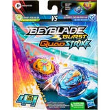 Hasbro Beyblade Burst QuadStrike Ultimate Evo Valtryek V8 und Divine Xcalius X8 Doppelpack, Geschicklichkeitsspiel 