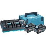 Makita Power Source Kit Li 40V max., Set schwarz/blau, 2x Akku BL4050F, 1x Schnellladegerät DC40RB