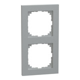 Merten Rahmen zweifach, Thermoplast, matt, Schutzart IP20, Klemmbefestigung, 83x154x12 mm aluminium, Retail