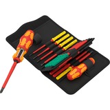 Wera Kraftform Kompakt VDE 17 RA 1, 17-teilig, Schraubendreher rot/gelb, inkl. 2 Steckgriffe, VDE-Wechselklingen
