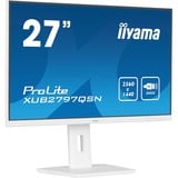 iiyama ProLite XUB2797QSN-W2, LED-Monitor 68.5 cm (27 Zoll), weiß (matt), QHD, IPS, Adaptive Sync, USB-C Dock, RJ 45, 100Hz Panel