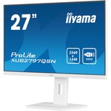 iiyama ProLite XUB2797QSN-W2, LED-Monitor 68.5 cm (27 Zoll), weiß (matt), QHD, IPS, Adaptive Sync, USB-C Dock, RJ 45, 100Hz Panel