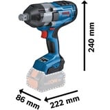 Bosch Akku-Schlagschrauber BITURBO GDS 18V-1050 H Professional, 18Volt blau/schwarz, 2x Akku ProCORE18V 8,0Ah, 3/4", in L-BOXX