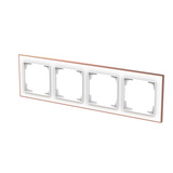 Busch-Jaeger Rahmen vierfach mit Dekorring gold, Retail