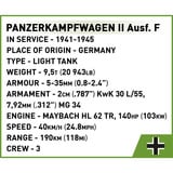 COBI Panzerkampfwagen II Ausf. F, Konstruktionsspielzeug Maßstab 1:28