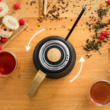 Cecotec Thermosense 500 Cisne, Wasserkocher schwarz/holz, 1.200 Watt, 1 Liter