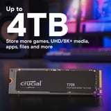 Crucial T705 4 TB, SSD schwarz, PCIe 5.0 x4, NVMe 2.0, M.2 2280