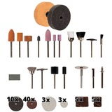EINHELL Doppelschleifer TC-XG 75 Kit rot/schwarz, 150 Watt, umfangreiches Zubehör-Kit für Polier- und Schleifarbeiten