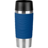 Emsa TRAVEL MUG Waves Thermobecher 0,36 Liter dunkelblau/edelstahl, Quick Press Verschluss