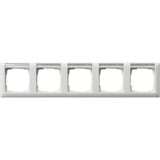 Gira Abdeckrahmen 5-fach glänzend, Abdeckung weiß, Retail