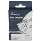 MediaRange Schriftbandkassette 12mm, 8m, laminiert und stark haftend kompatibel zu Brother TZ-S231/TZe-S231, schwarz auf weiß